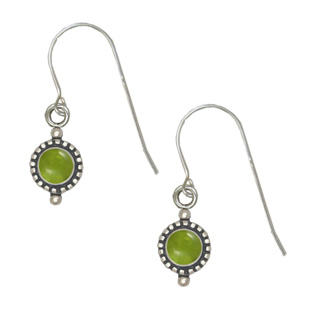 Sterling Silver Peridot Gemstone Drop Dangle Earrings